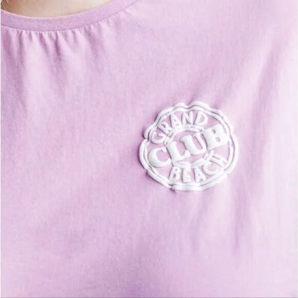 New With Tags Size Large Women's Grand Beach Club Washed Crop Tee - Picture 5 of 9